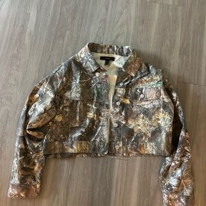 Forever 21 Multicolor Camouflage Jean Jacket
